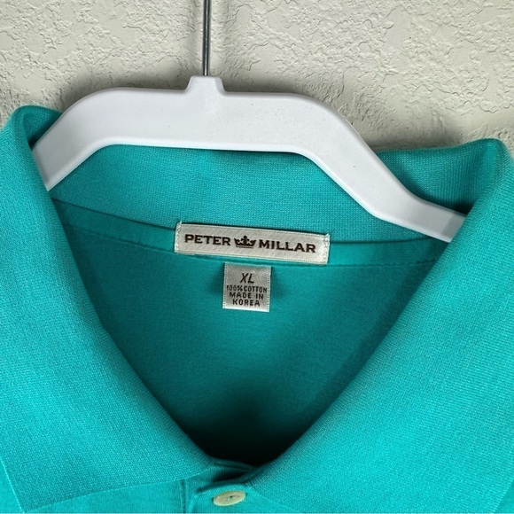 Peter Millar Blue Short Sleeve Golf Golfing 100% Cotton Polo Shirt Size XL - Picture 4 of 6